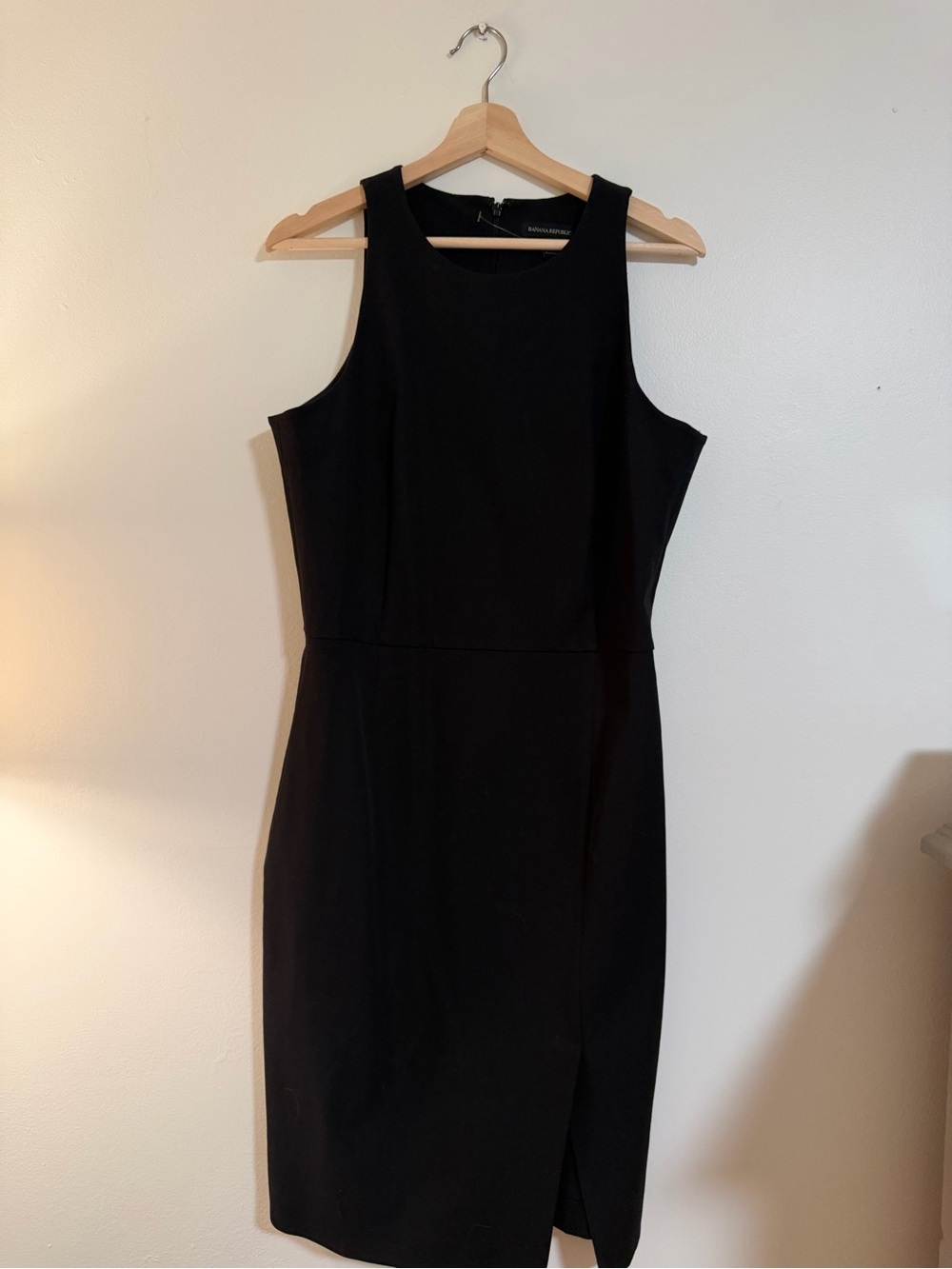 Banana Republic Black Sheath Dress 12 Tall Sleeveless Career Work
